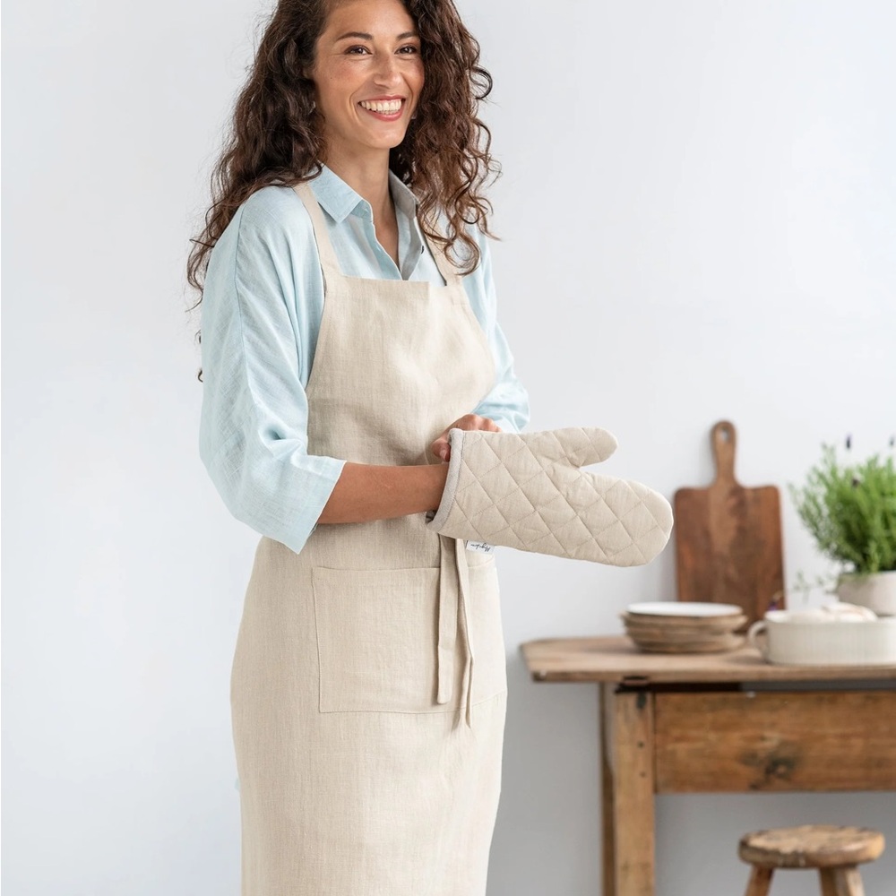 Natural Quilted Oven Mitt